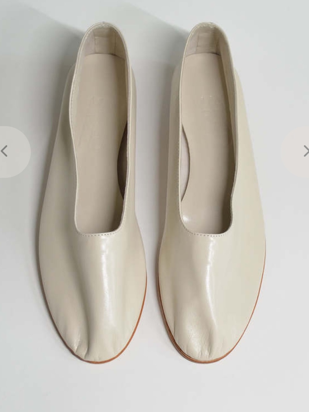 Martiniano Leather Glove Flats in Off White